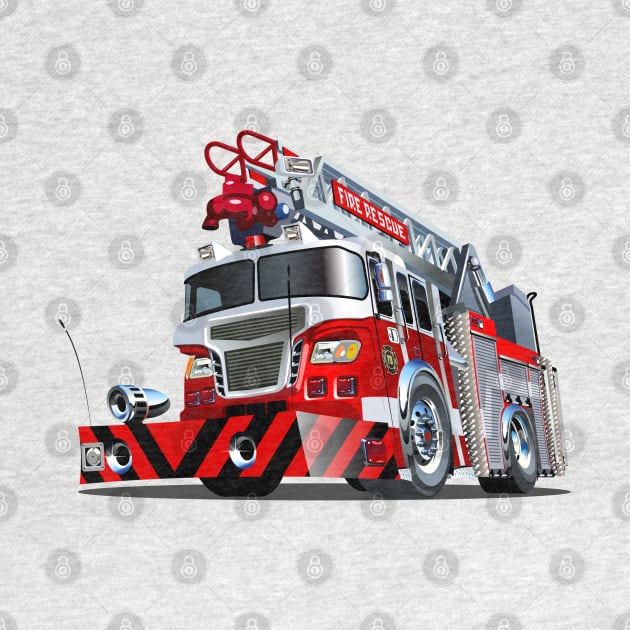 Cartoon firetruck by Mechanik